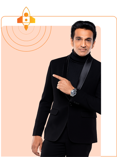 Businessman pointing